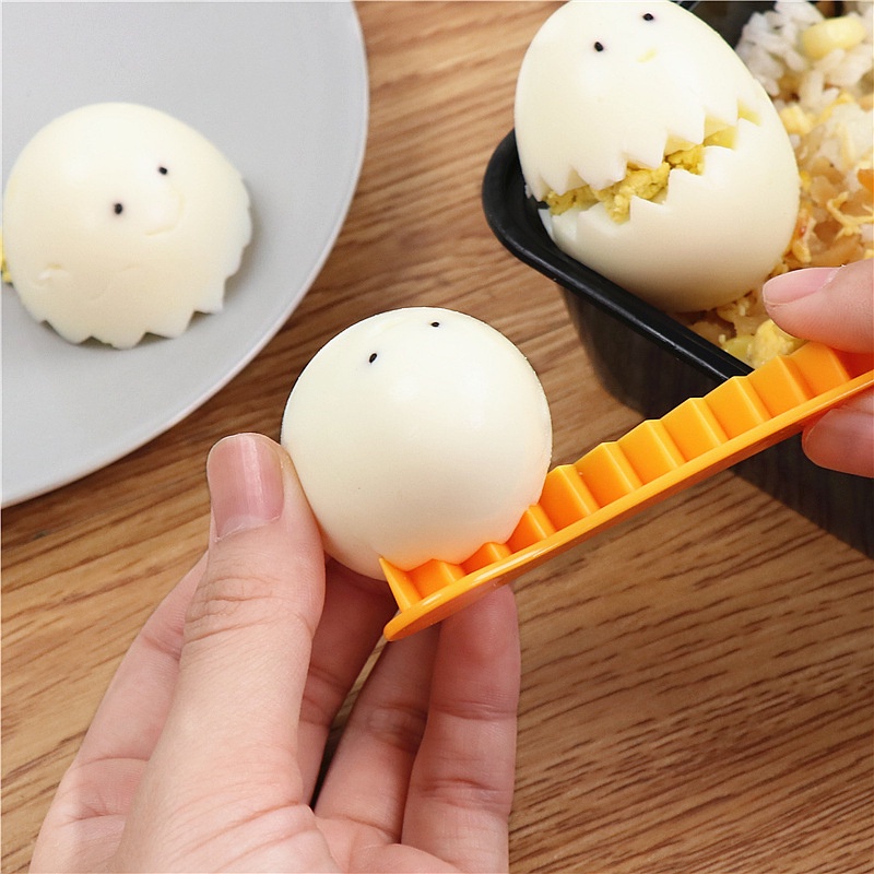 2pcs/set Cute Fancy Egg Cutter/ Mudah Dibersihkan Telur Nyaman Potongan Gelombang/Reusable Home Boiled Cut Egg Creative Tools