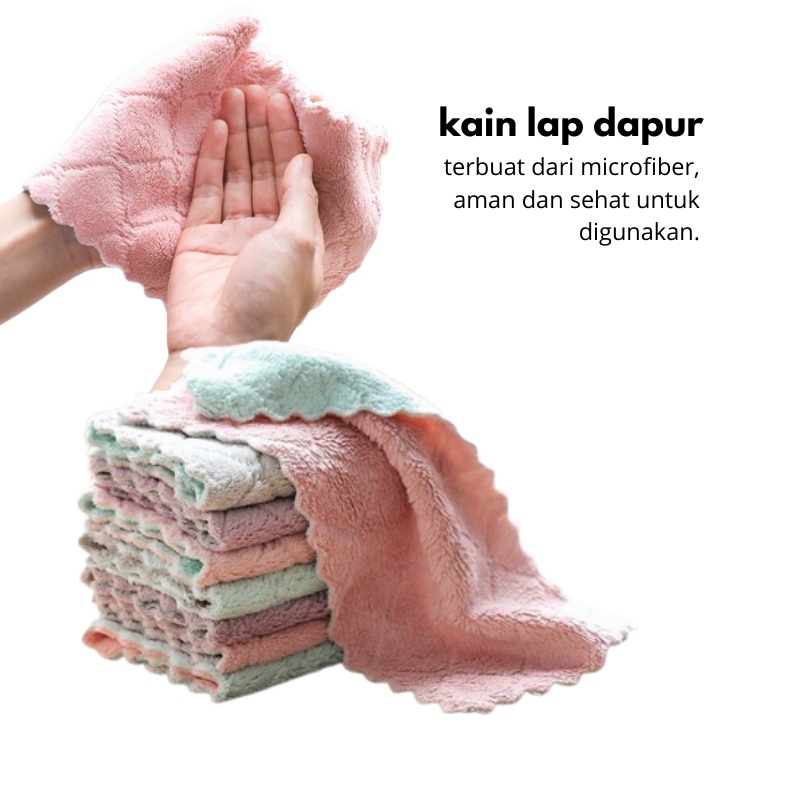 GOS - A101- Kain Lap Piring Anti Minyak - Kain Microfiber Lap Cuci Piring Serbaguna