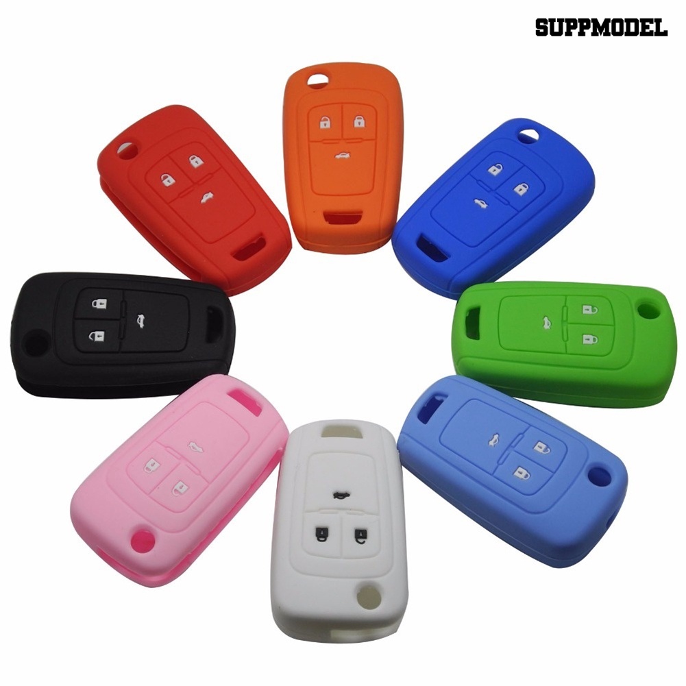 [SM]Silicone Car Key Flip Cover Holder Remote Control Tas Case Untuk Chevrolet Cruze