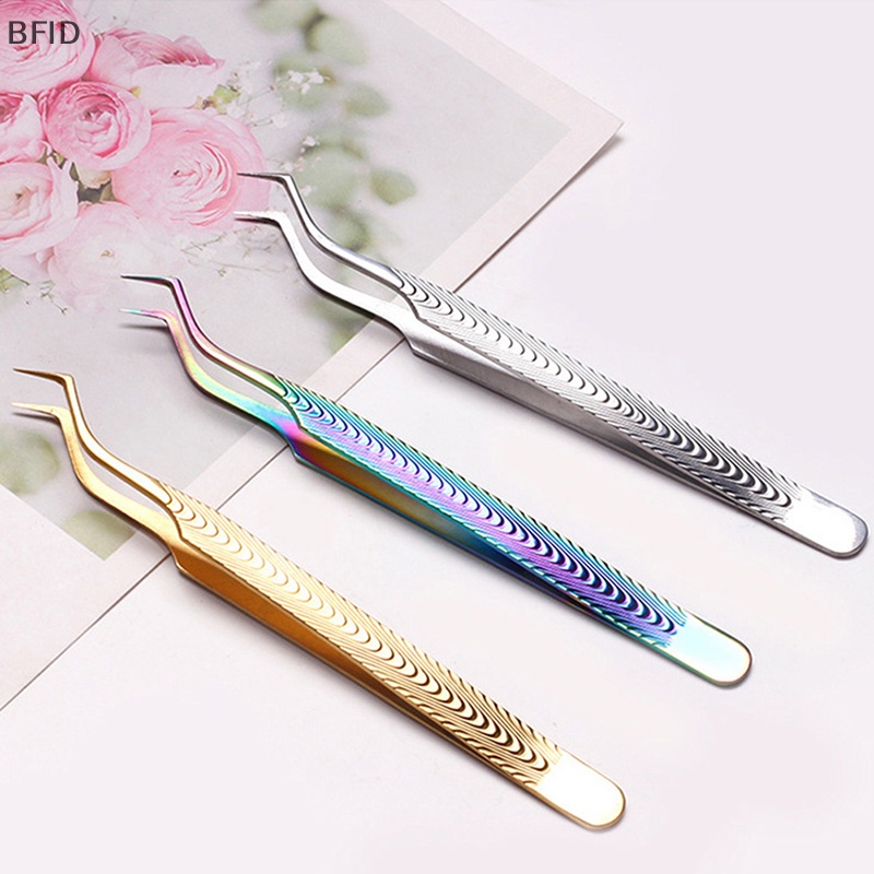 [BFID] Pinset Eyelash Extension Pinset Stainless Steel Melengkung Alat Makeup [ID]