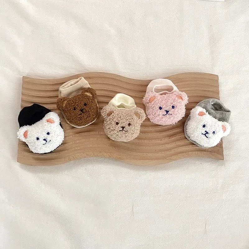 (Pimenova) Kaos kaki bayi bear 3D socks baby socks 3D kaos kaki boneka baby bear socks softcotton antislip