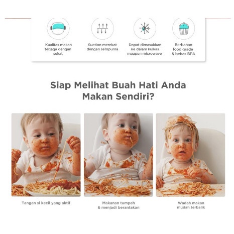 Mugu Suction Divided Plate - Piring Makan Anak Sekat Anti Tumpah