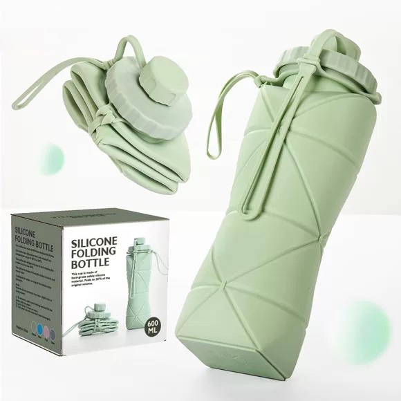 Botol Air Lipat Silikon Portabel Reusable BPA Free Kapasitas Besar Travel Gym Anak Collapsible Bottles