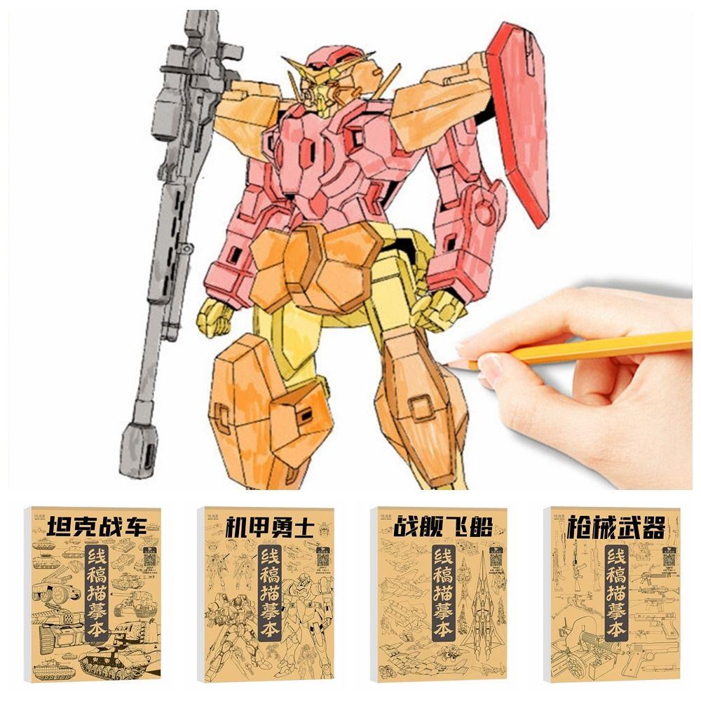 Mxbeauty Buku Tutorial Lukis Tangan Berlatih Buku Gambar Sketsa Spacecraft Karakter Pahlawan Battleship Mech Warrior Art Copy Practice Book Untuk Kelas Seni