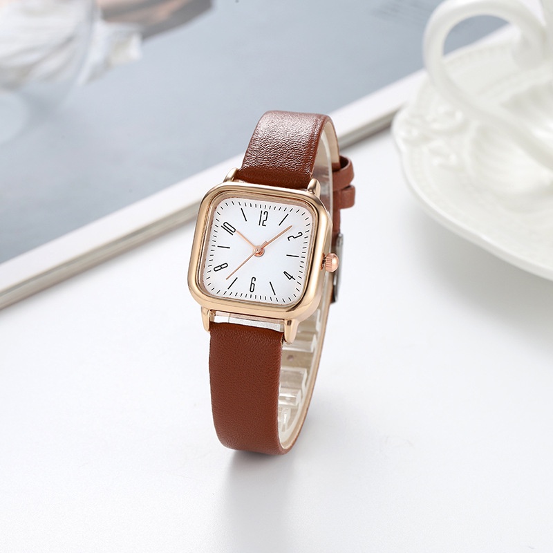 Jam Tangan Wanita A0204 Kuarsa arloji digital persegi kecil