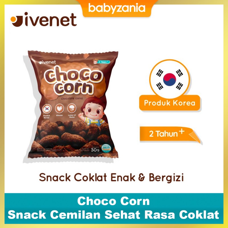 Ivenet Choco Corn Snack Cemilan Sehat Anak Bayi Rasa Coklat - 30 gr
