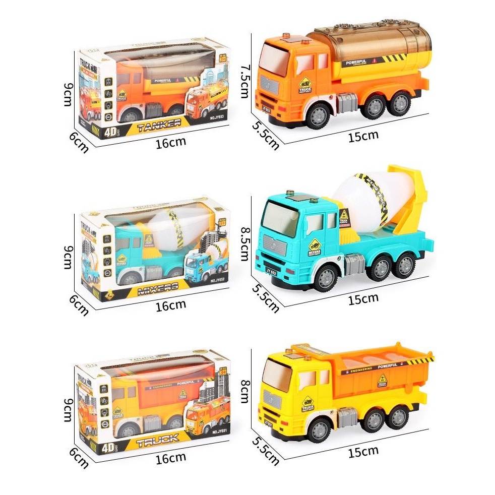 Mainan Anak TRUCK HEAVY DUTY Diecast Truck B/O Mainan Konstruksi Anak Truk Tangki Lampu Mainan Truk Tangki Bump&amp;Go