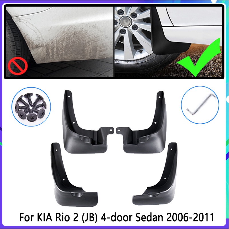 4pcs Flaps Lumpur Mobil Untuk KIA Rio 2 JB Sedan Saloon 2006~2011 2009 Mudguard Splash Guards Fender Mudflaps Aksesoris Mobil