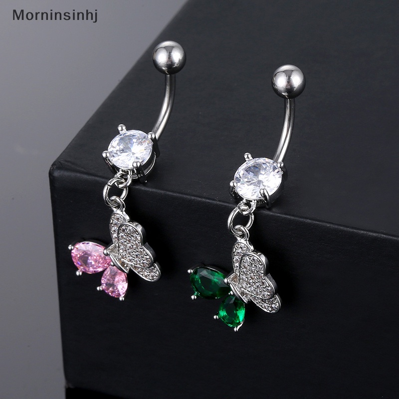 Mornin Stainless Steel Zirkon Warna Kupu-Kupu Liontin Pusar Kuku Kristal Pusar Pusar Pusar Pusar Pusar Perhiasan Tubuh Untuk Wanita Fashion Perhiasan id