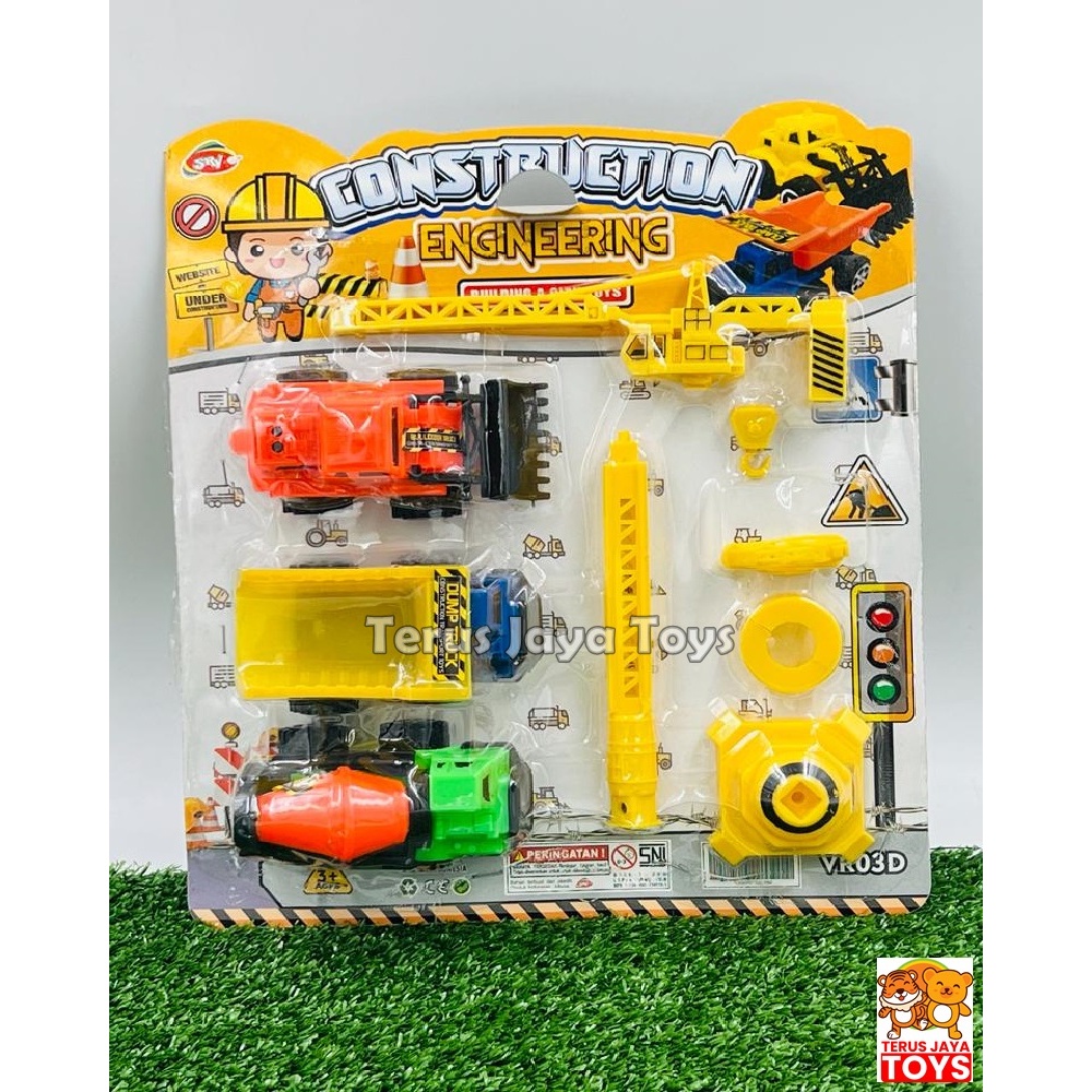 Mainan Anak Mobil Dump Truk Molen Traktor Konstruksi set