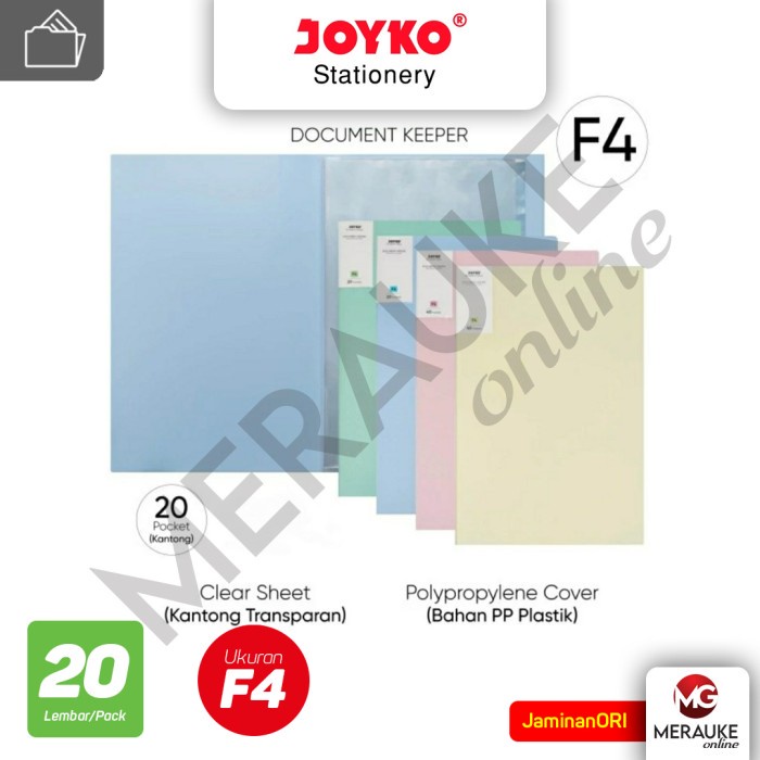 

JOYKO Clear Holder Document Keeper DK-B20F4 Pastel F4 Isi 20 Lembar