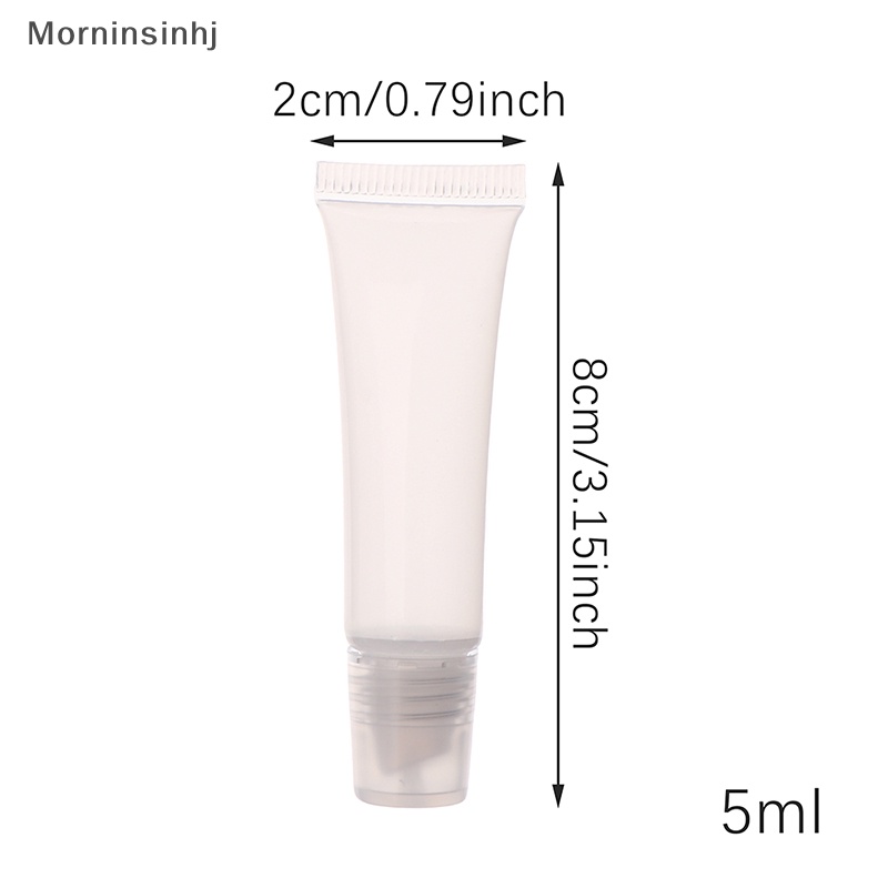 Mornin 10Pcs 5ml Tabung Bibir Kosong Lip Balm Soft Tube Pencet Bening Lip Gloss Botol id