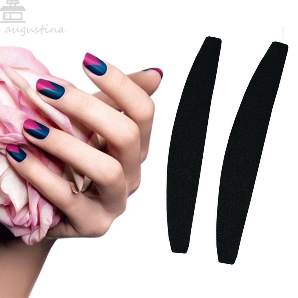 AUGUSTINA Agustina Kikir Kuku Amplas Grit Dua Sisi Half moon Emery Board Alat Makeup Manicure