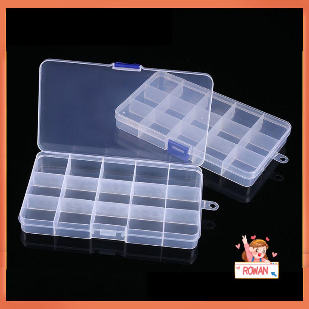 2pcs /set Kotak Penyimpanan Persegi Bening Rumah Organisasi Plastik Pill Storage Supply