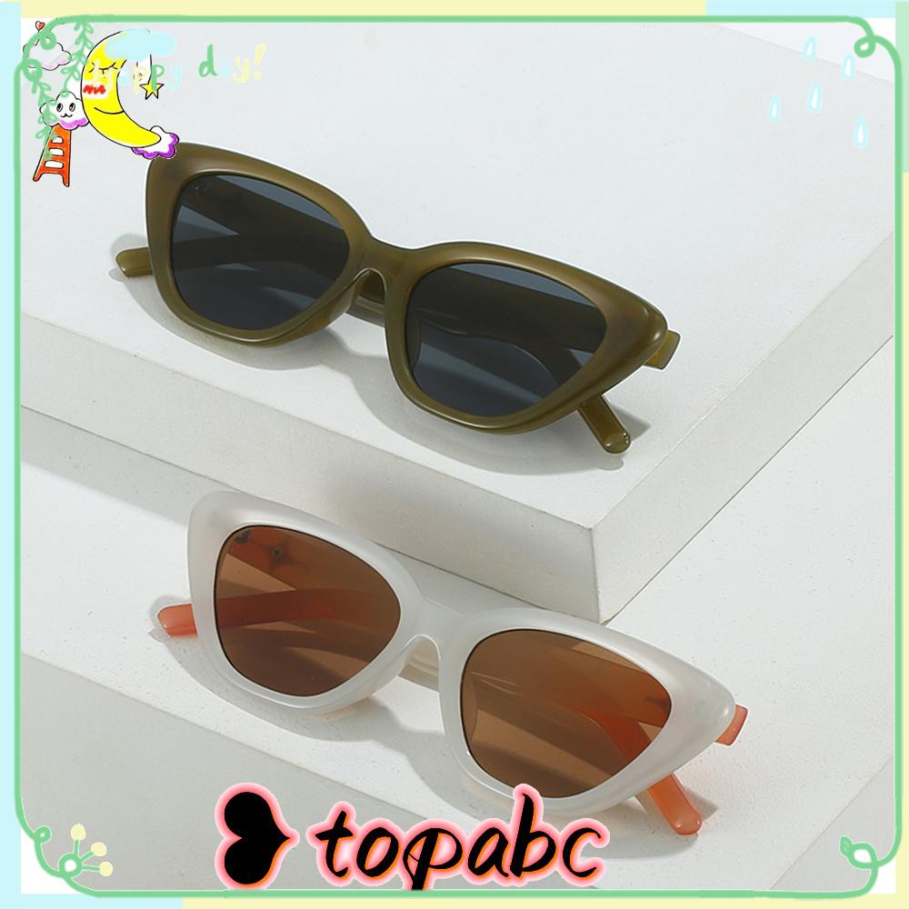 TOP Cat Eye Sunglasses Trendy UV400 Protection Skinny Eyewear Kacamata Matahari Kotak Kecil