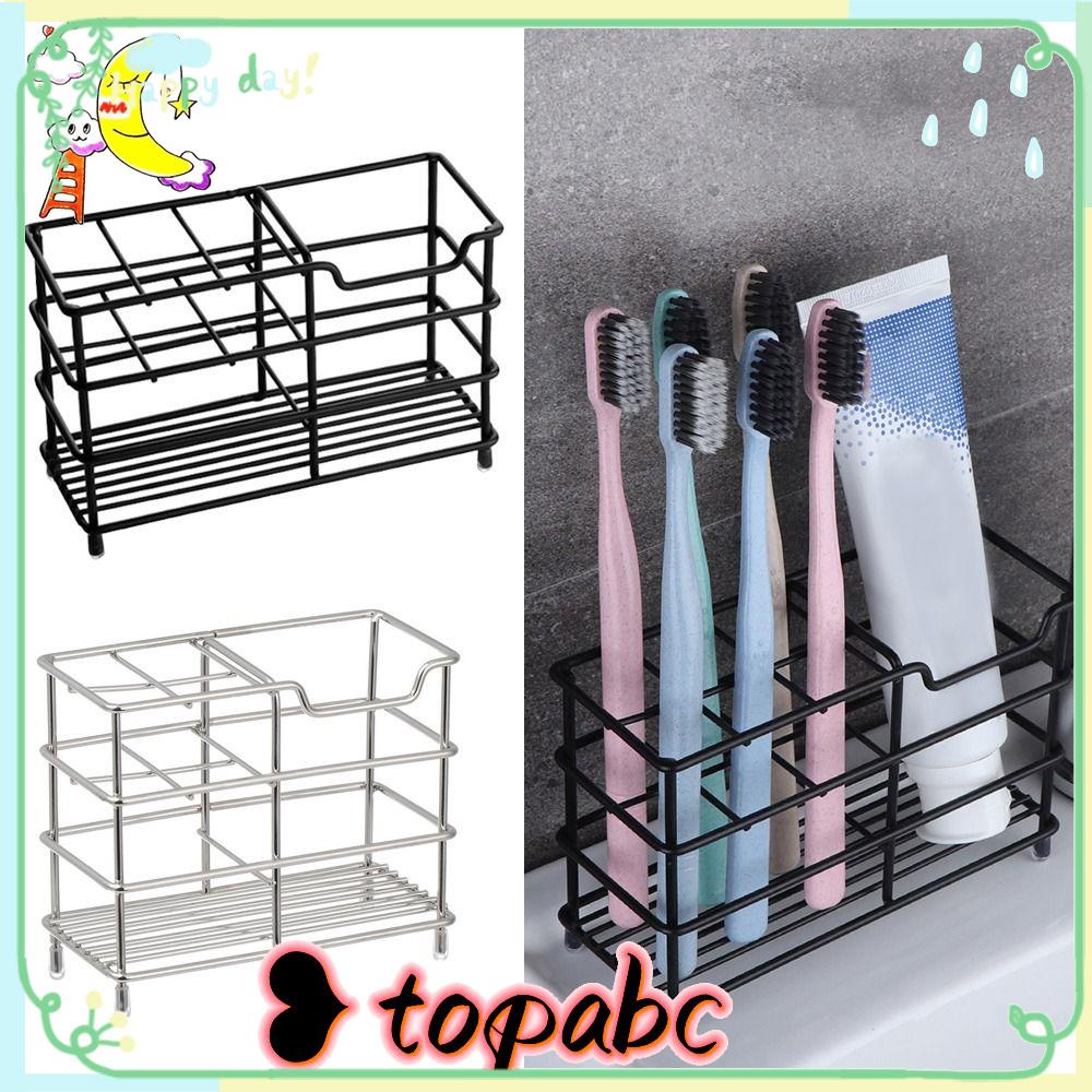 TOP Rak Tempat Sikat Gigi Rak Kosmetik Susun Stainless Steel Tahan Karat Organizer Dapur Stand