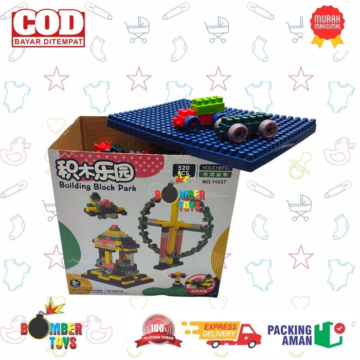 MAINAN ANAK BALOK SUSUN BLOCK DUPLO 260 360 520 PCS KREATIF BANGUNAN BUILD BUILDING BLOCK PARK