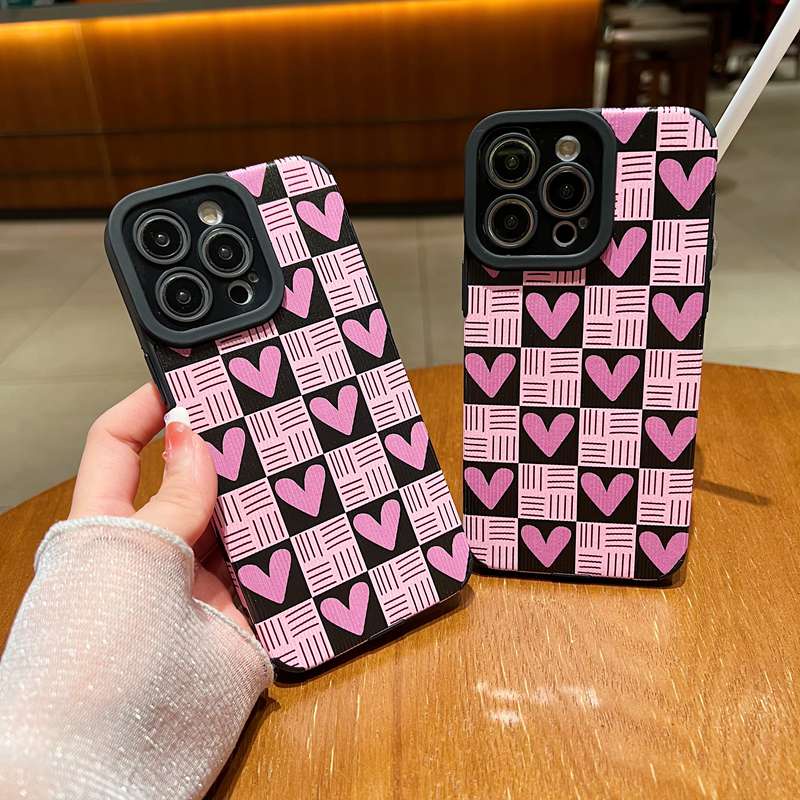 Samsung Leather Softcase Galaxy A21S A12 A32 A01 A03S A11 A12 A20S A50S A30S A51 A71 A52S A53 A73 S20 S10 FE Plus S21 S22 Ultra Pink Love