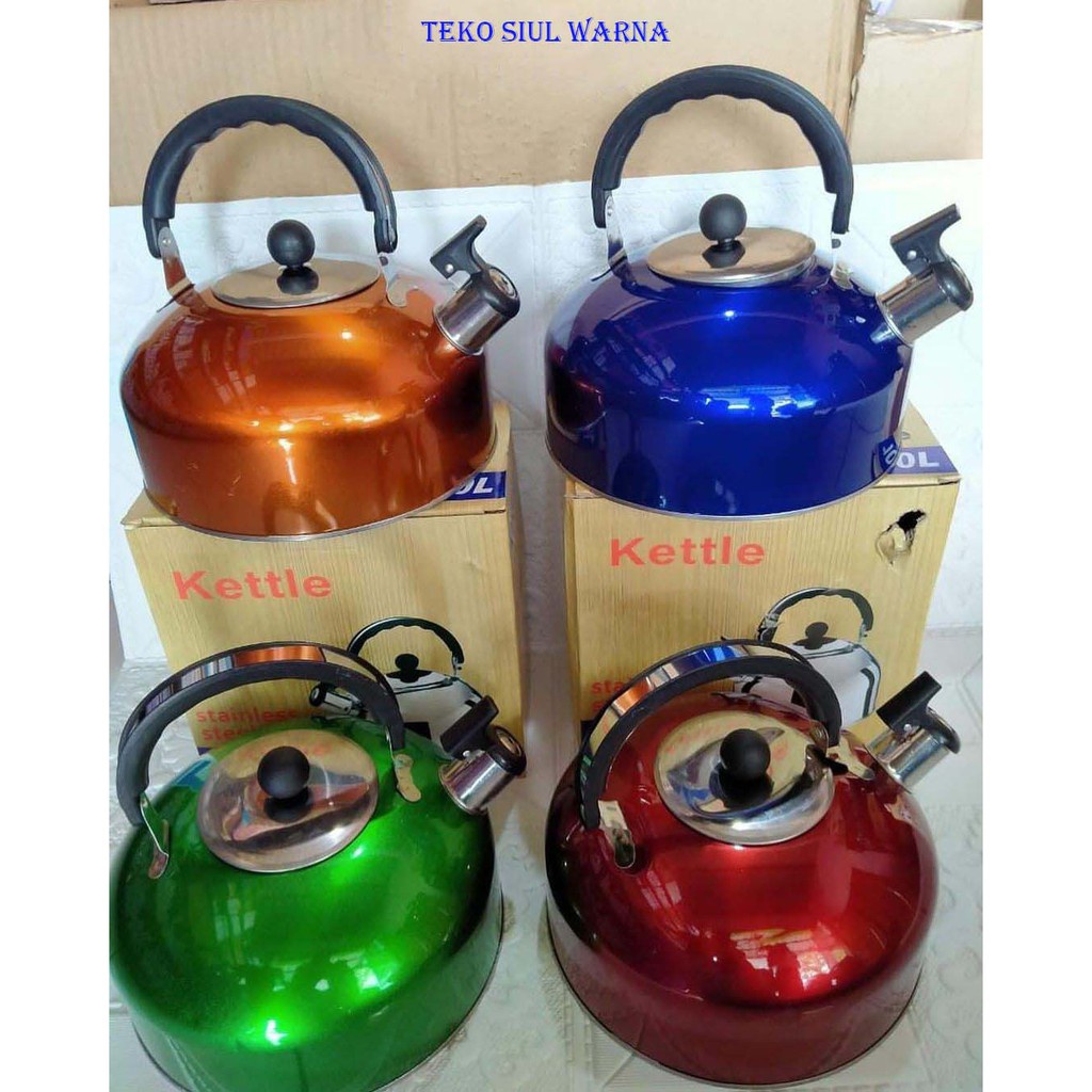 TEKO SIUL STAINLESS STEEL 3 LITER 4 LITER 5 LITER // TEKO BUNYI SIUL // KETTLE PELUIT STAINLESS STEEL COOD