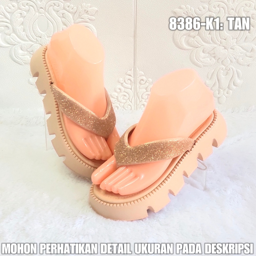 Sendal Jepit Wanita 8386 K1 Sandal Perempuan Import Sol Tebal Terbaru SDLWW