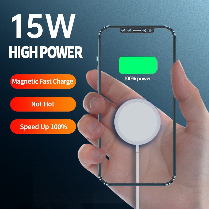 Adapter Charger Wireless Magnetik Magsafe 15w Fast Charging Type C Iphone 12 Iphone 13 Iphone 14