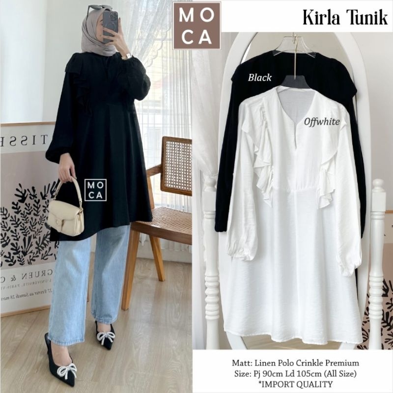 KIRLA TUNIK ORI MOCA | Ld105 Linen Polo Crinkle Premium