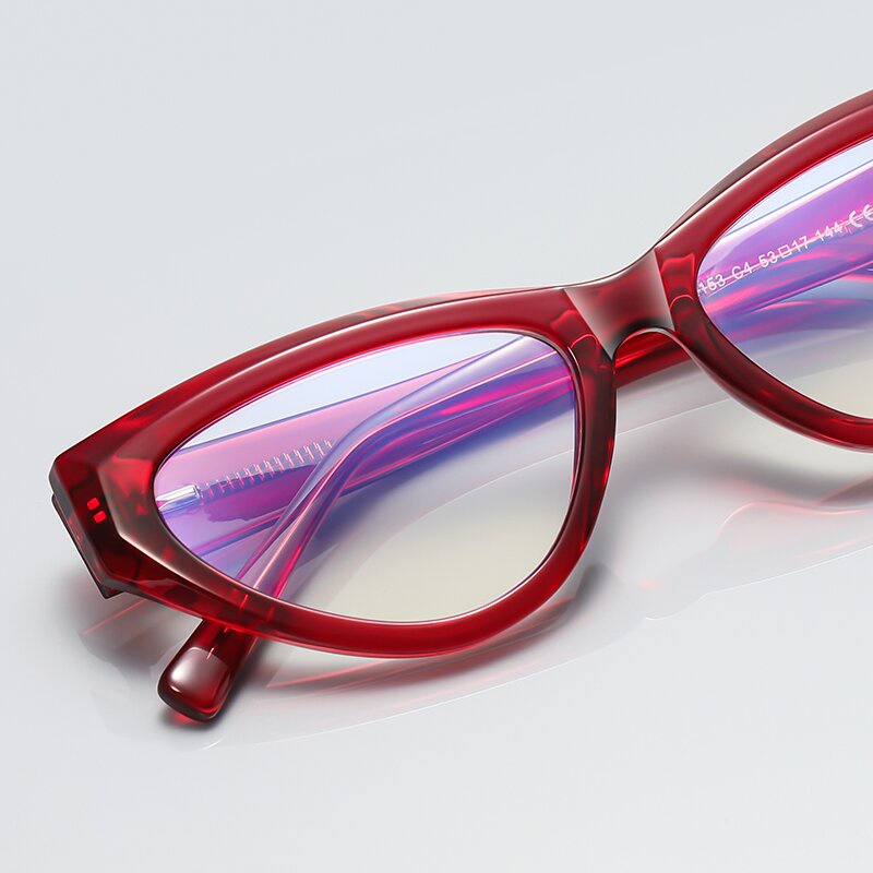 (YUZHU) Western Fashion Cat Eye Bingkai Tebal Anti Blue Light Eyeglasses Gaya Inggris TR90 Eyeglasses Untuk Wanita