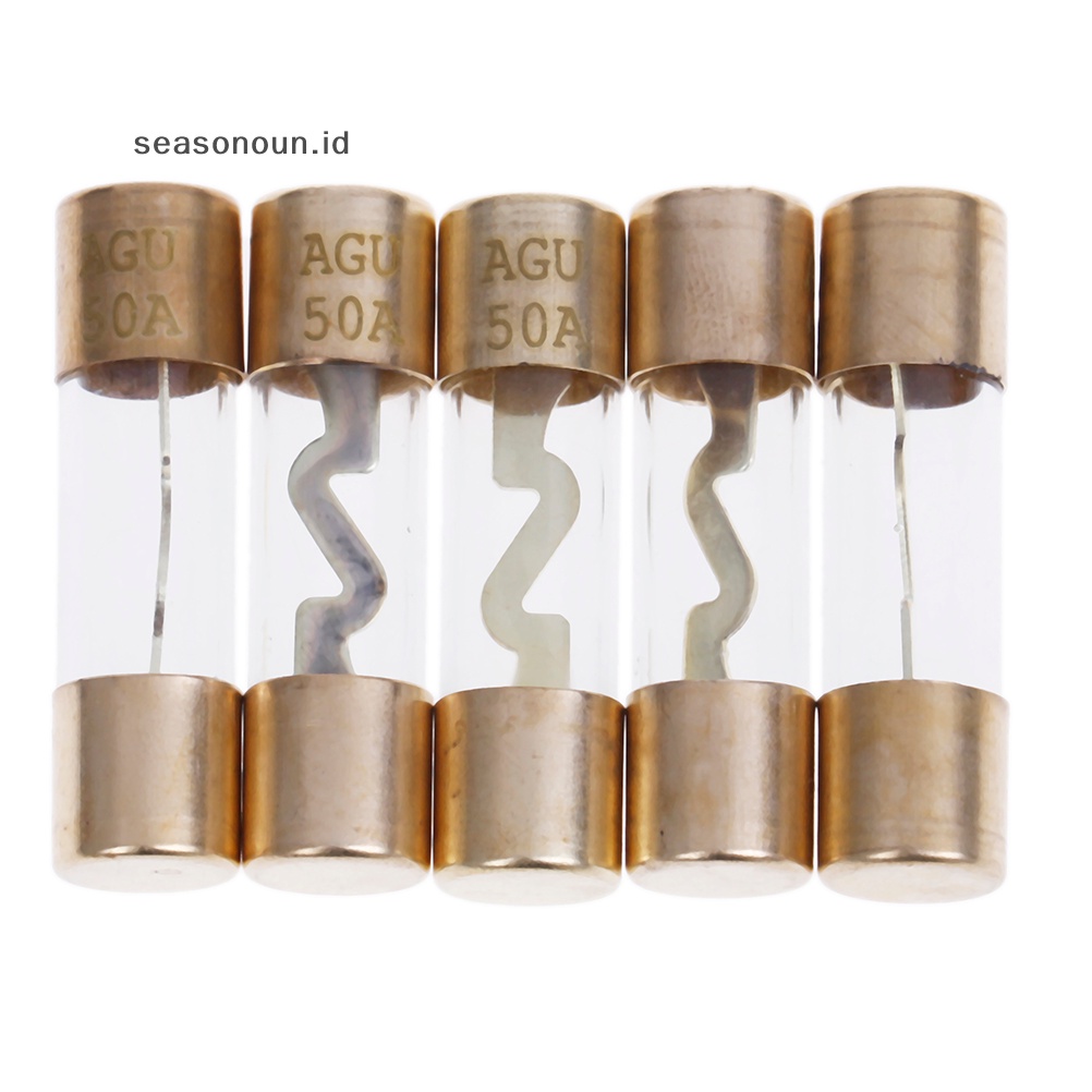 Paket sekring alfin kaca lapis emas alfineasonoun 5kubik amplifier audio mobil 50/60/70/80/100 batre .