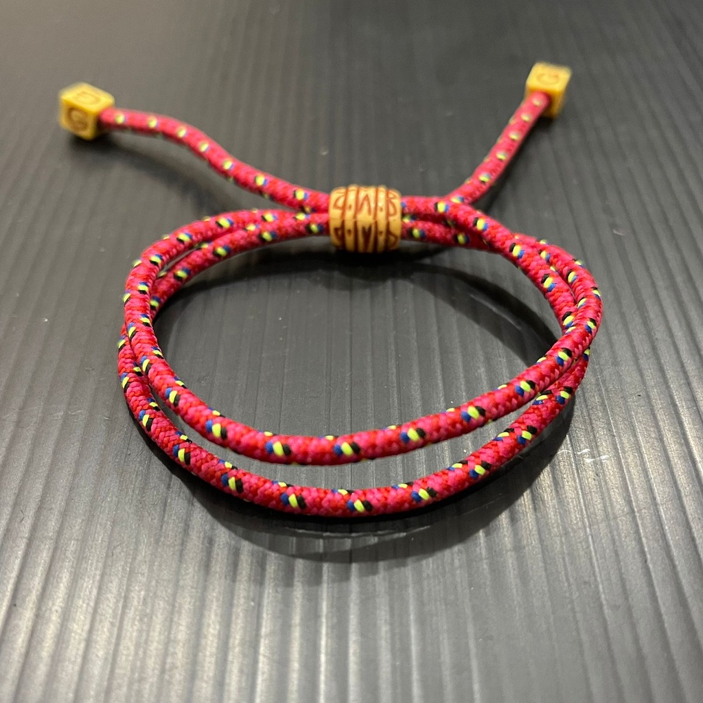 GELANG TALI 2 LAYER WARNA MERAH TALI ADJUSTABLE / GELANG PRIA WANITA ANAK DUNIA GELANG