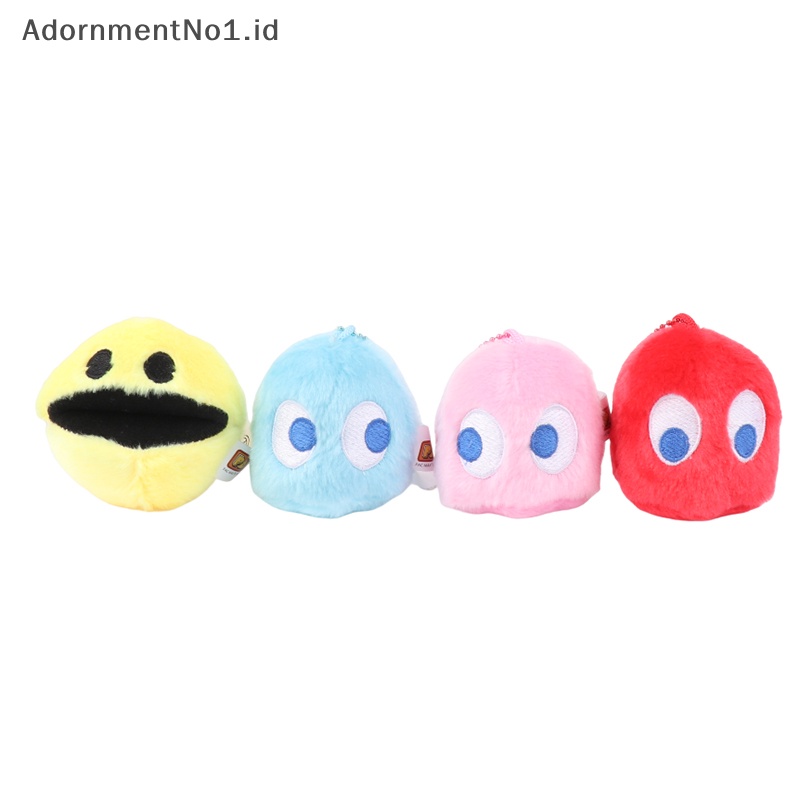 [AdornmentNo1] Kawaii PacMan mewah gantungan kunci lucu ransel liontin boneka Anime lembut Plushie mobil KeyRing tas aksesori untuk mainan anak hadiah