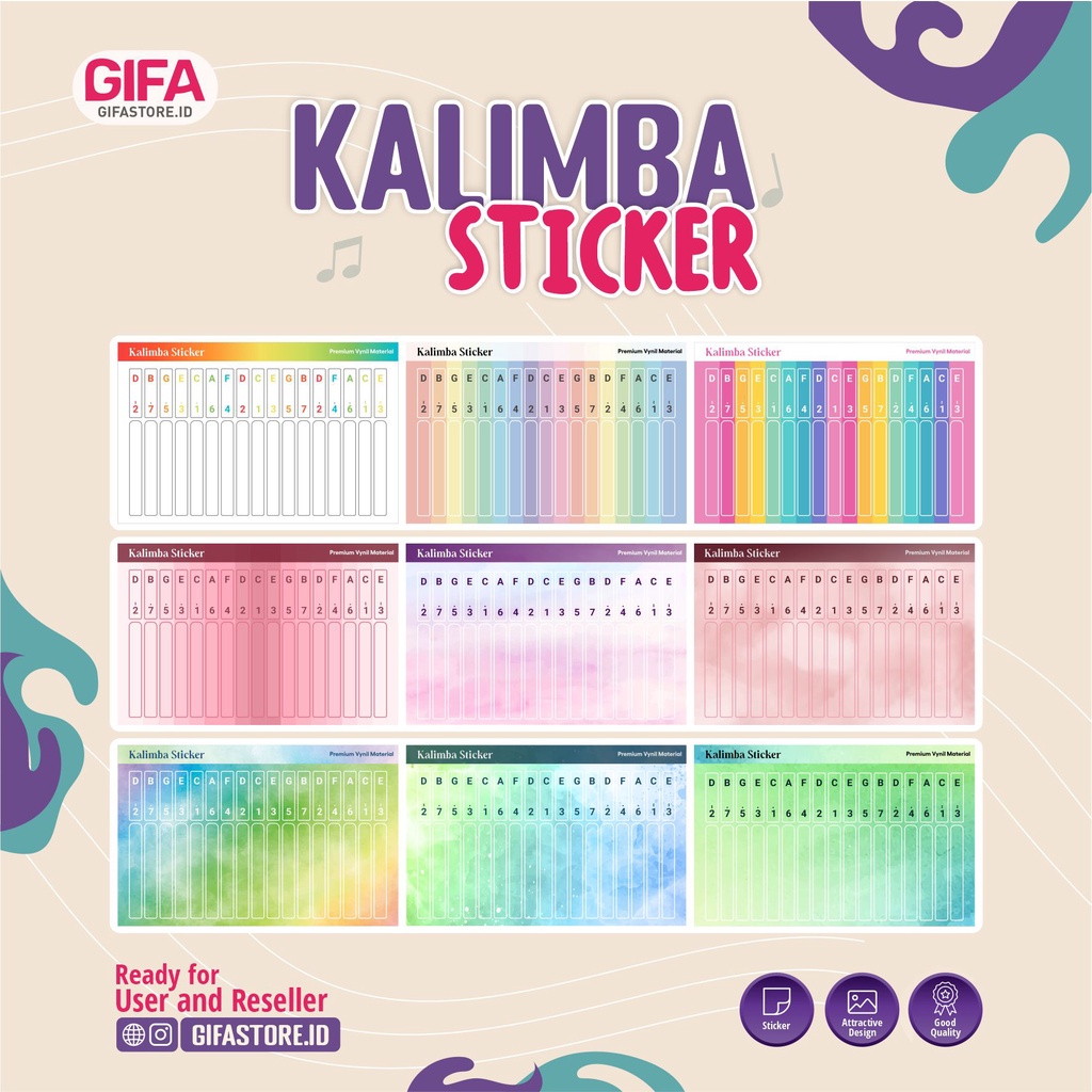 STICKER KALIMBA 17 KEYS / Stiker Kalimba / Sticker Not Kalimba / Stiker not kalimba