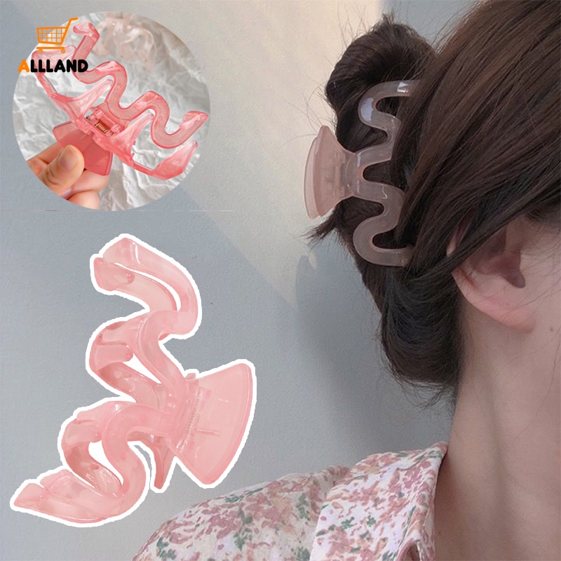 Korean INS Style Transparent Pink Hair Claw/ Fashion Simple Jelly Color Hairpins/ Casual Retro Resin Shark Clip Hair Accessories