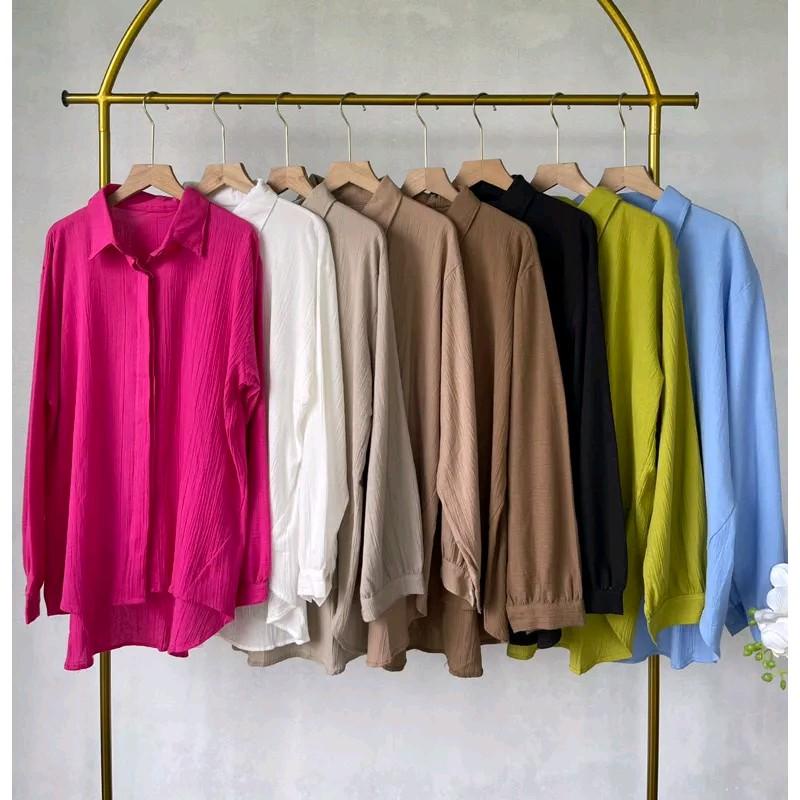 TUNIK BONITA SHIRT LINEN CRINKLE WANITA