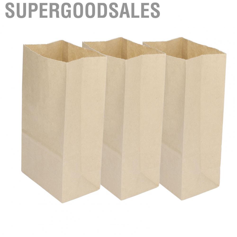 Supergoodsales 100Pcs Kraft Paper Bag  Grade Greaseproof Tear Resistant Disposable Brown Grocery