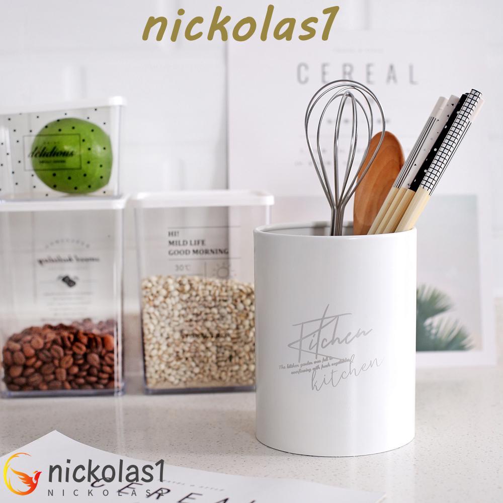 NICKOLAS1 Peralatan Makan Ember Sendok Nordic Utensils Holder Rak Penyimpanan Dapur Pengeringan Penyimpanan Garpu