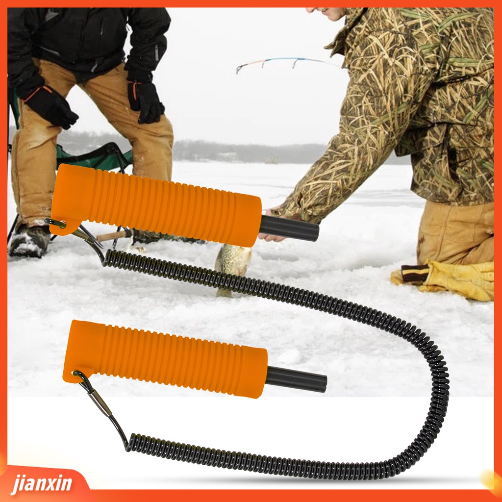 (In Stock) Retractable Ice Pick PVC Shell Non-slip Handle Ulir Portabel Stainless Steel Pemecah Es Universal Alat Safety Ice Pick Outdoor Es Alat Pancing Perlengkapan Memancing