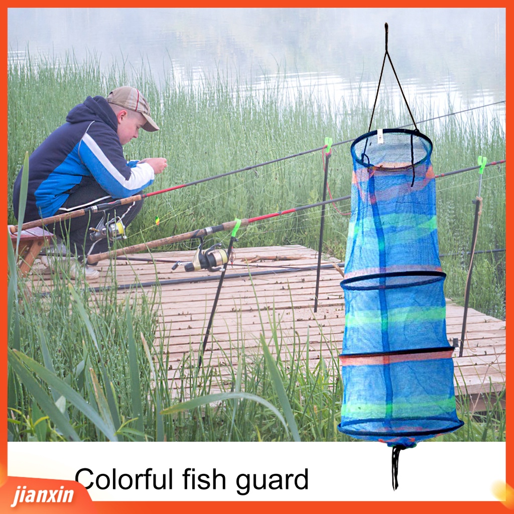 (In Stock) Fishguard Lipat Jaring Halus Fishing Tackle Nylon Round Mesh Crab Jaring Ikan Untuk Memancing Outdoor