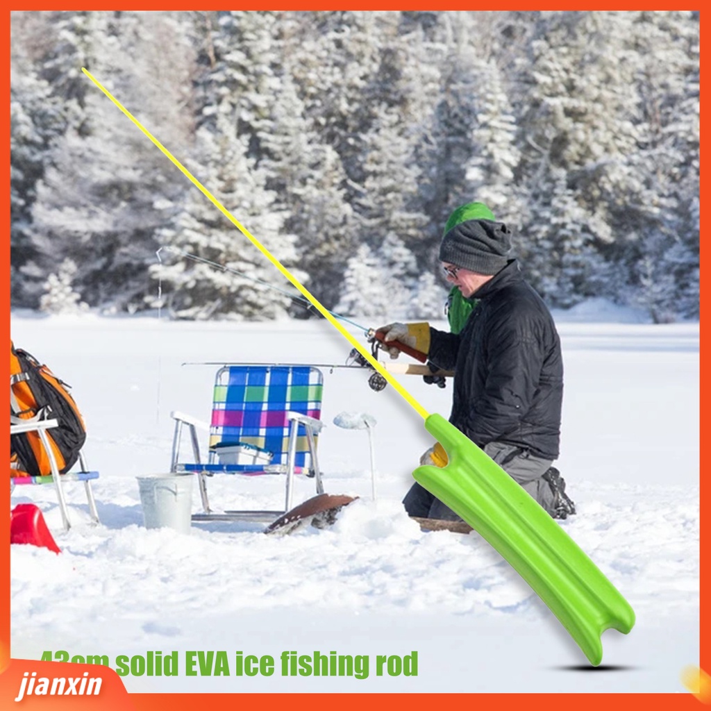 (In Stock) EVA Ice Fish Rod Solid Small Handle Tiang Pancing Es Kekuatan Tinggi Untuk Angling