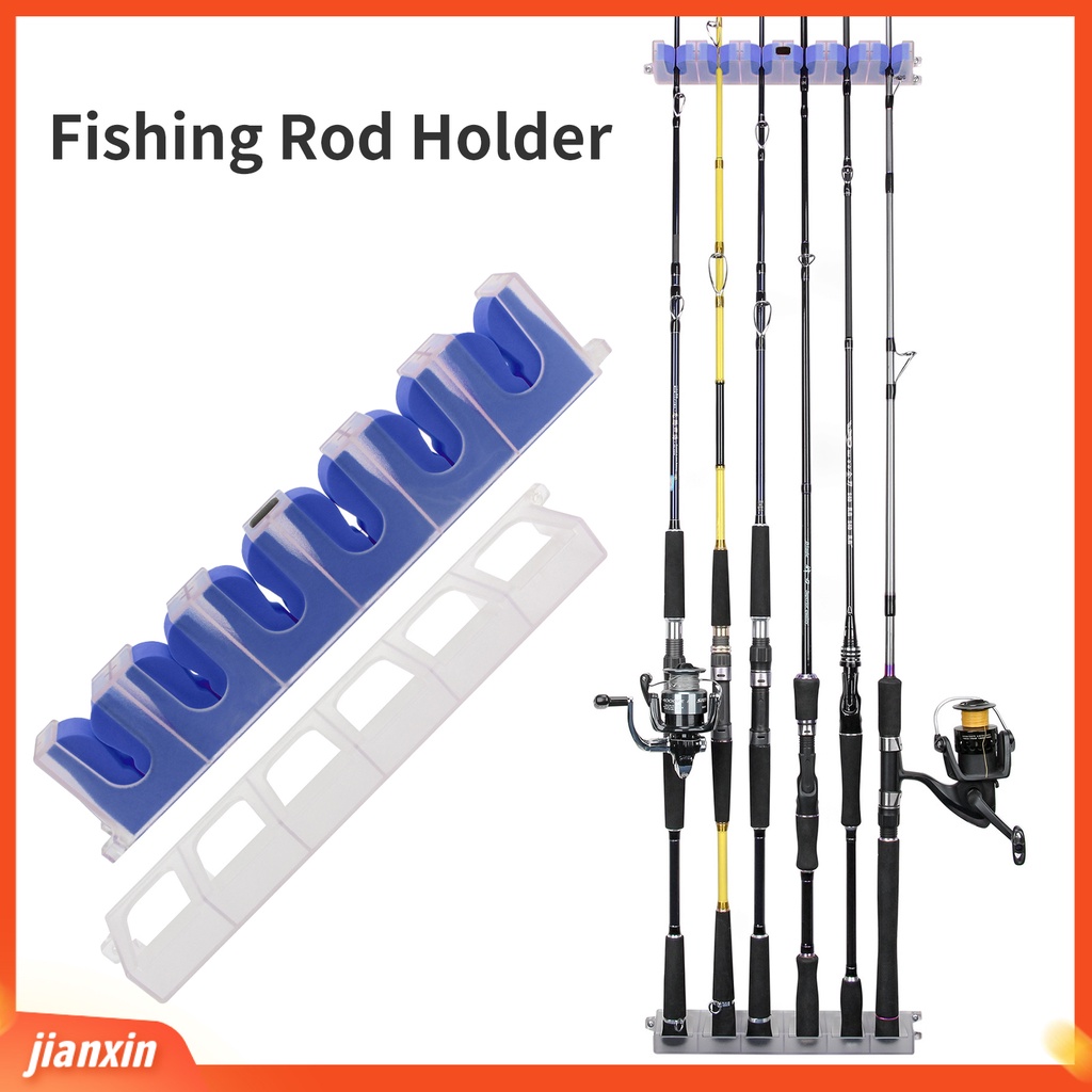 (In Stock) Holder Joran Pancing Bahan Plastik Tempel Dinding Desain Pengunci Salib Kokoh Display Holder Batang Untuk Rumah