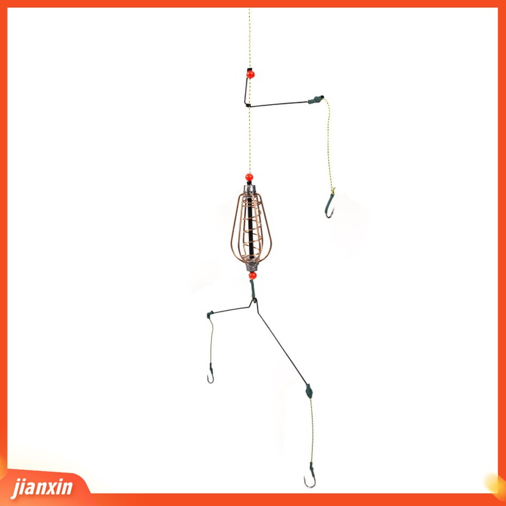 (In Stock) Fishing Lure Cage Keranjang Umpan Pancing Tembaga Anti Korosi Portabel Dengan Kait Garis Untuk Memancing