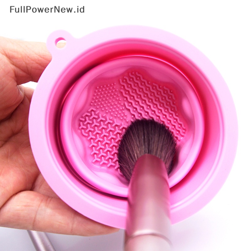 Power Silicone Foldable Brush Cup Kuas Makeup Rak Pengering Pembersih Tempat Cuci ID