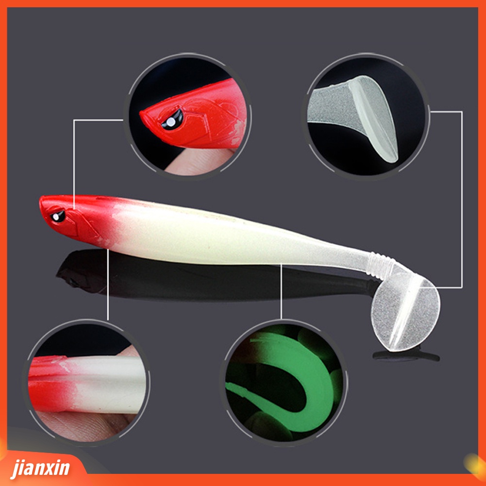 (In Stock) 12 cm 10g Simulasi Ikan T-Bentuk Ekor Umpan Memancing Luar Ruangan Soft Lure Tackle Tool