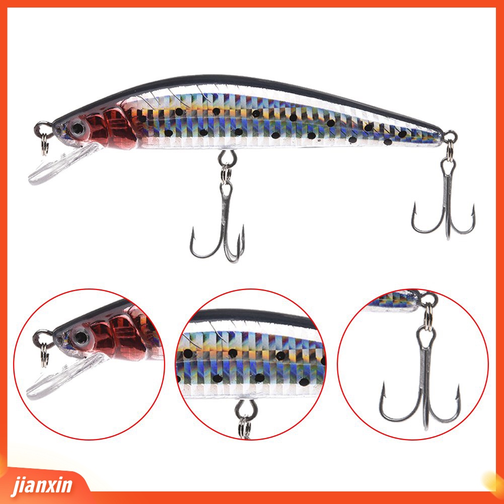 (In Stock) 12 cm Memancing Buatan Manusia Hidup Keras Glow Lure Wobbler Air Ikan Renang Umpan