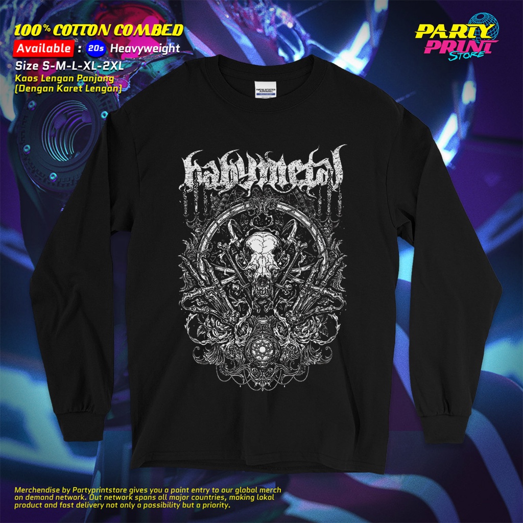 Partyprintstore Kaos Lengan Panjang Pria Band BabyMetal Baby Metal The Black Mass #31