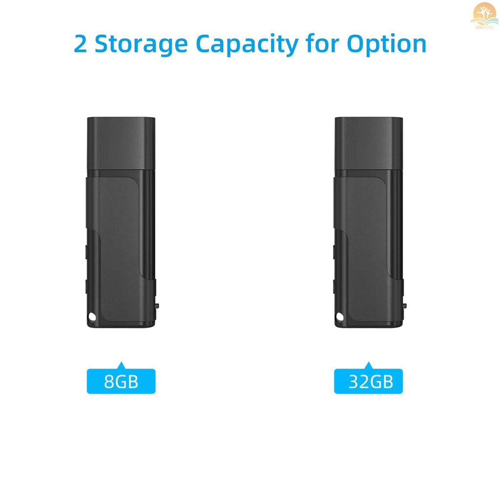 In Stock Perekam Suara Digital U-disk Flash Driver Suara Audio Dictaphone Aktif Perangkat Rekaman Kartu Penyimpanan 8G Profesional Dengan USB &amp; Antarmuka USB Mikro Untuk Kelas Kuliah