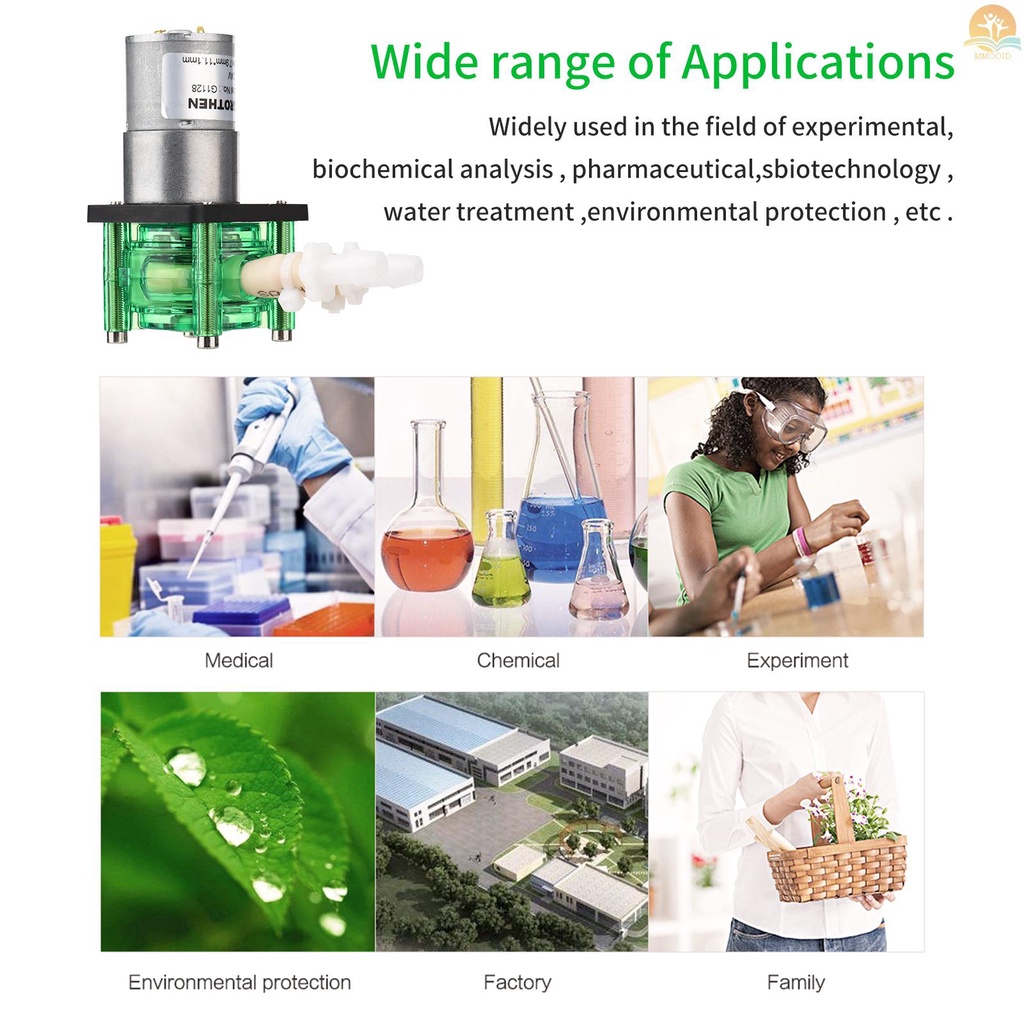 In Stock GROTHEN DC 12V Dosing Pump Pompa Peristaltik Pompa Cairan Air Mini Flowrate Besar Peristaltic BPT Tube Self-Priming 700mL/min Untuk Aquarium Lab Chemical Analisa Dosing Add