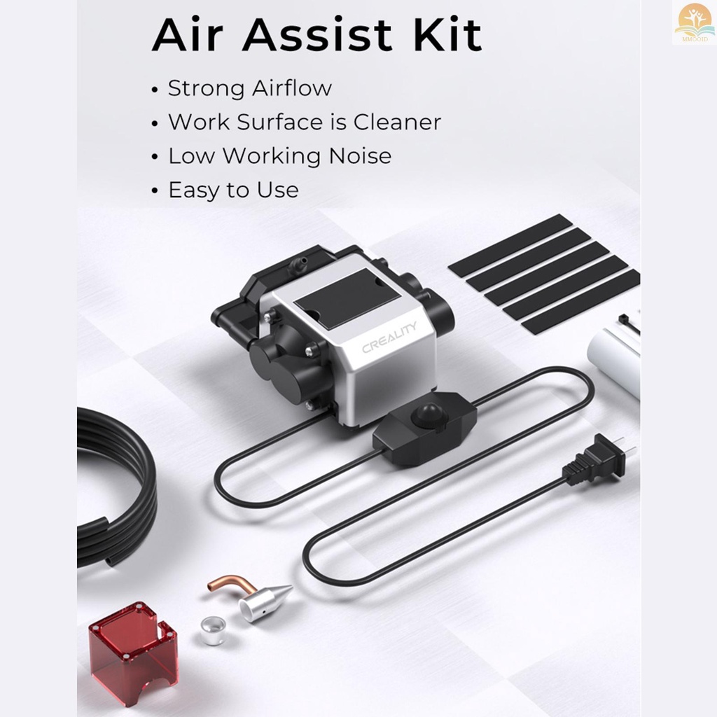 In Stock Creality Official Air Assist Kit Untuk Laser Falcon 10W Laser Cutter Dan Engraver Pompa Kompresor Udara Dengan Adjustable 22L/Min Mudah Menghilangkan Asap Dan Debu Mengurangi Permukaan Te