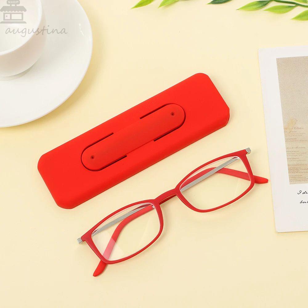 AUGUSTINA Kacamata Presbyopia Ultrathin Pria Wanita Square Glasses Frame Baca Pembesaran Anti Radiasi Ponsel Holder Hyperopia Eyewear