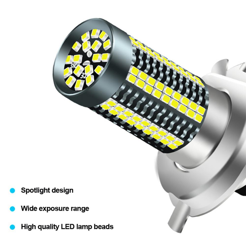 Openmall H4 /H6 /BA20D/P15D 12V-24V 6000K Lampu LED Motor Headlight Motor 126smd Chips Lamp Bohlam Headlight Mobil Hi Lo Light D7P8