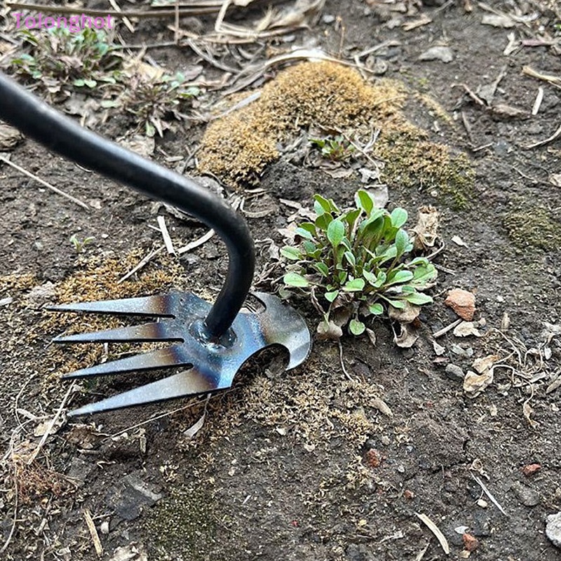 Tolonghot&gt; Mangan Baja Taman Weeders Grass Roog Penggembur Tanah Tangan Weeding Removal Puller Alat Berkebun al Weeder Sumur